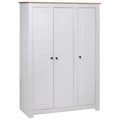 White 3-Door Pine Wardrobe I8149