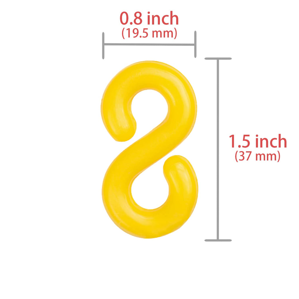 Yellow Plastic Safety Barrier Chain with Carabiner D Rings, S-Hooks, and Zip Ties I8220