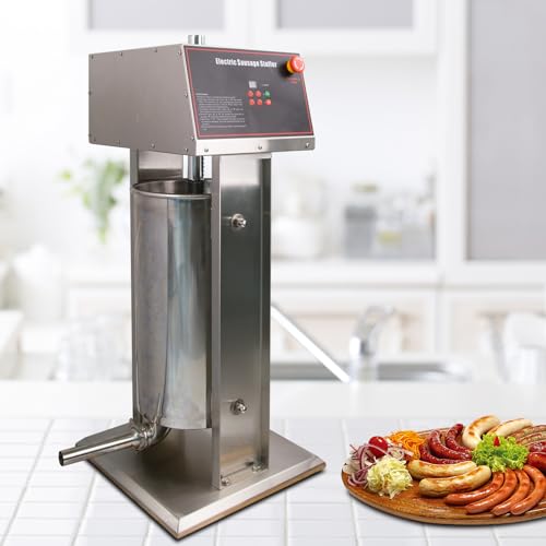 Stainless Steel Electric Sausage Stuffer 55LBS with 4 Stuffing Tubes Q8812