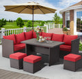 7 Piece Rattan Wicker Patio Conversation Set R6203