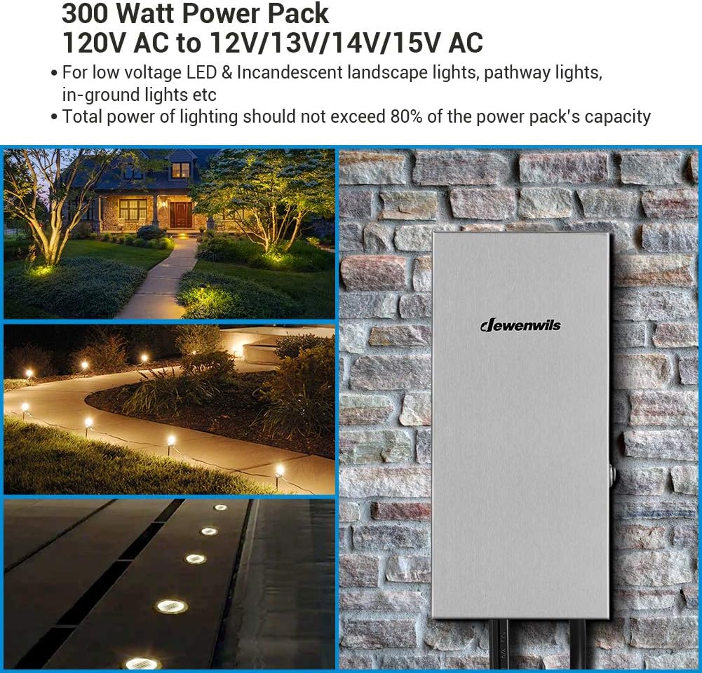300W Multi-Tap Low Voltage Transformer, Stainless Steel Shield V305150