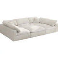 Velvet Down Filled Modular Sectional Sofa in Cream U1807