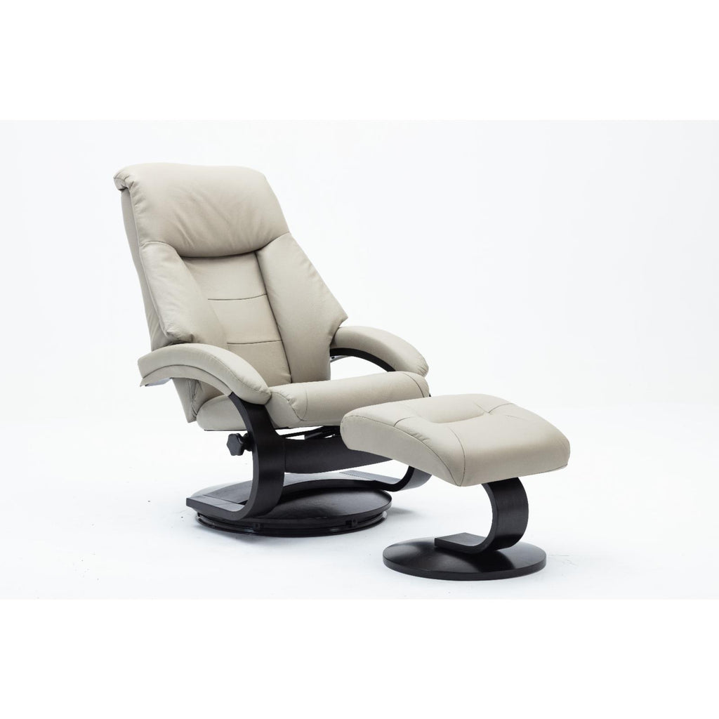 Top Grain Leather Recliner and Ottoman J156
