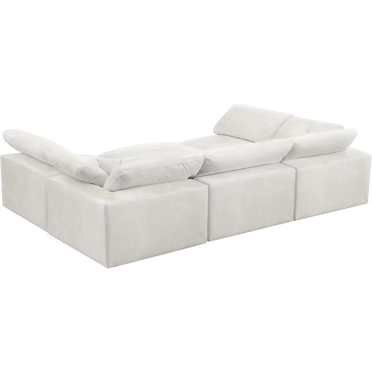 Velvet Down Filled Modular Sectional Sofa in Cream U1807