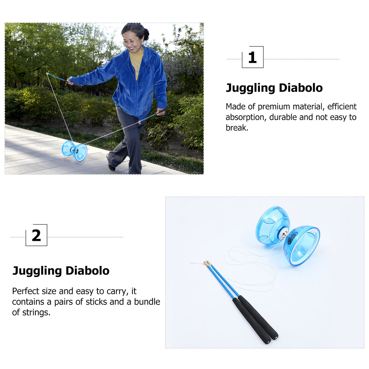 Yoyo Bearing Carnival Unresponsive Beginners Fitness Set Juggling Stick Prize Game A3822