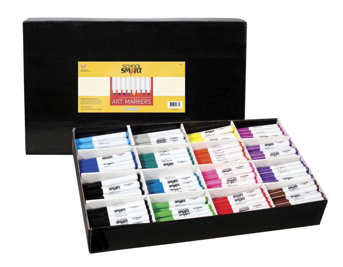 Art Marker, Conical Tip, Assorted Colors, Pack of 400 C338561