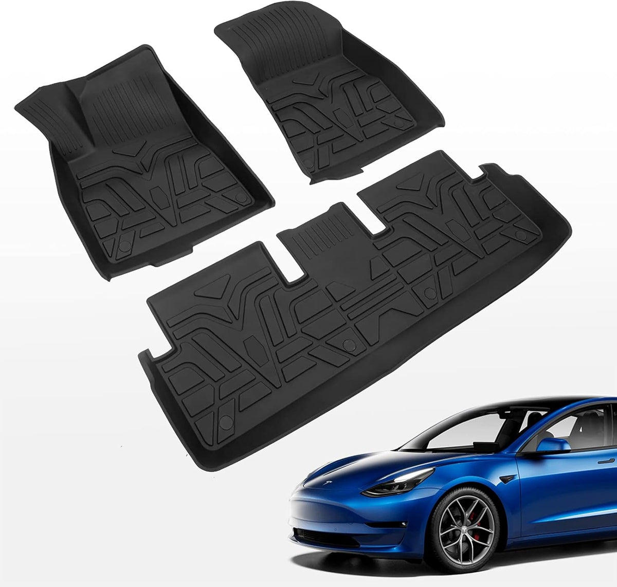 Set of 6 All Weather Frunk Mats for Tesla Model 3 V99025