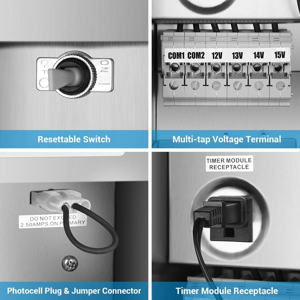 300W Multi-Tap Low Voltage Transformer, Stainless Steel Shield V305150