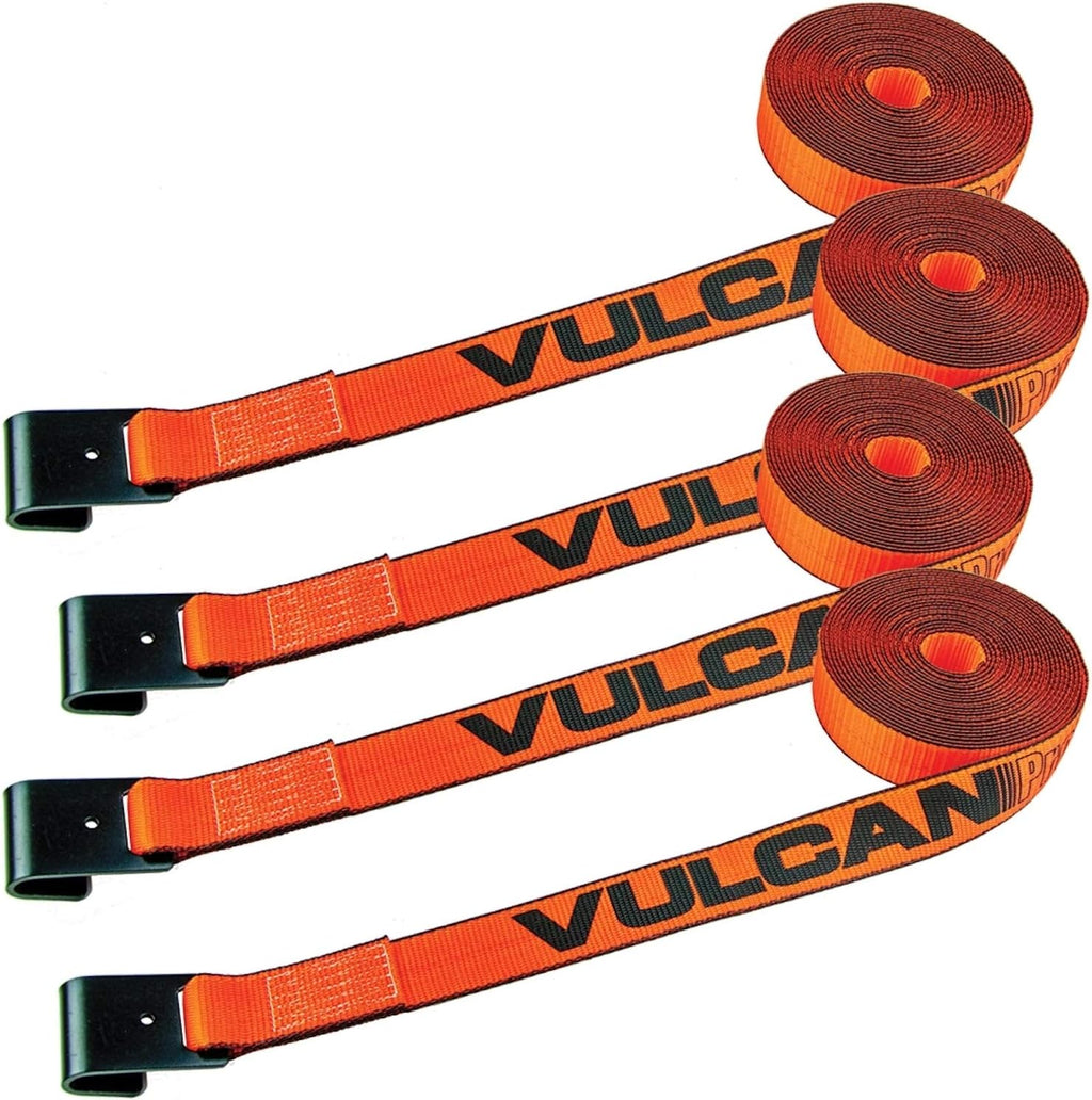 Classic Yellow 2 Inch x 30 Foot Winch Strap with Flat Hook, 4 Pack H800782