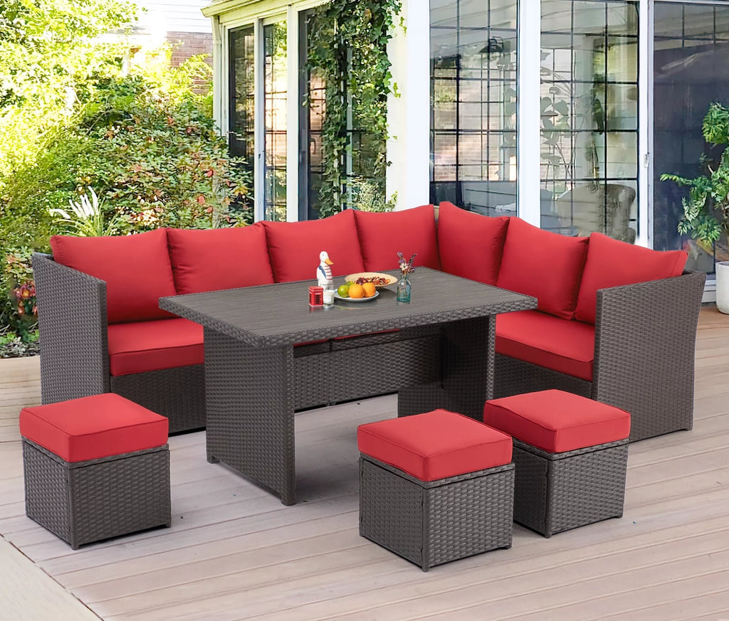 7 Piece Rattan Wicker Patio Conversation Set R6203