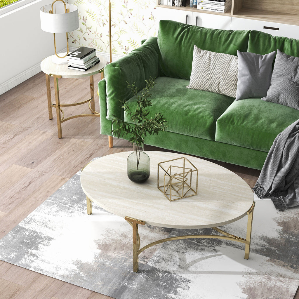 2-Piece Steel Coffee Table Set O86838