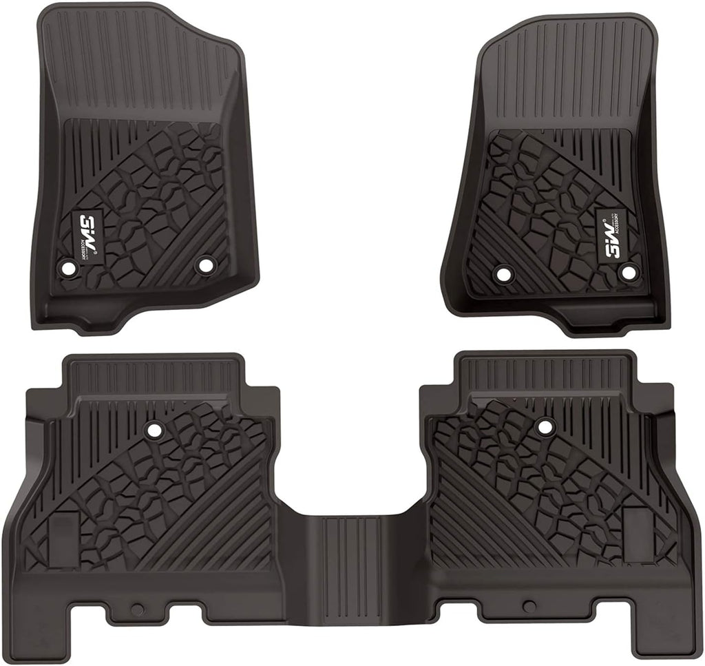 Black TPE Floor Mats for Jeep Wrangler JL 4 Doors Full Set J356490