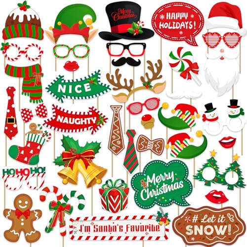 Christmas Photo Booth Props, 40Pcs Party Decorations Y151