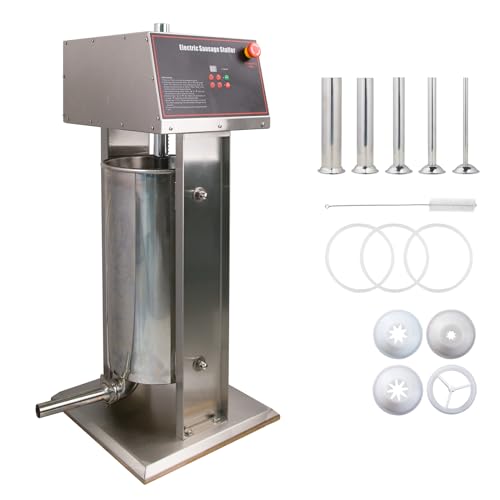 Stainless Steel Electric Sausage Stuffer 55LBS with 4 Stuffing Tubes Q8812