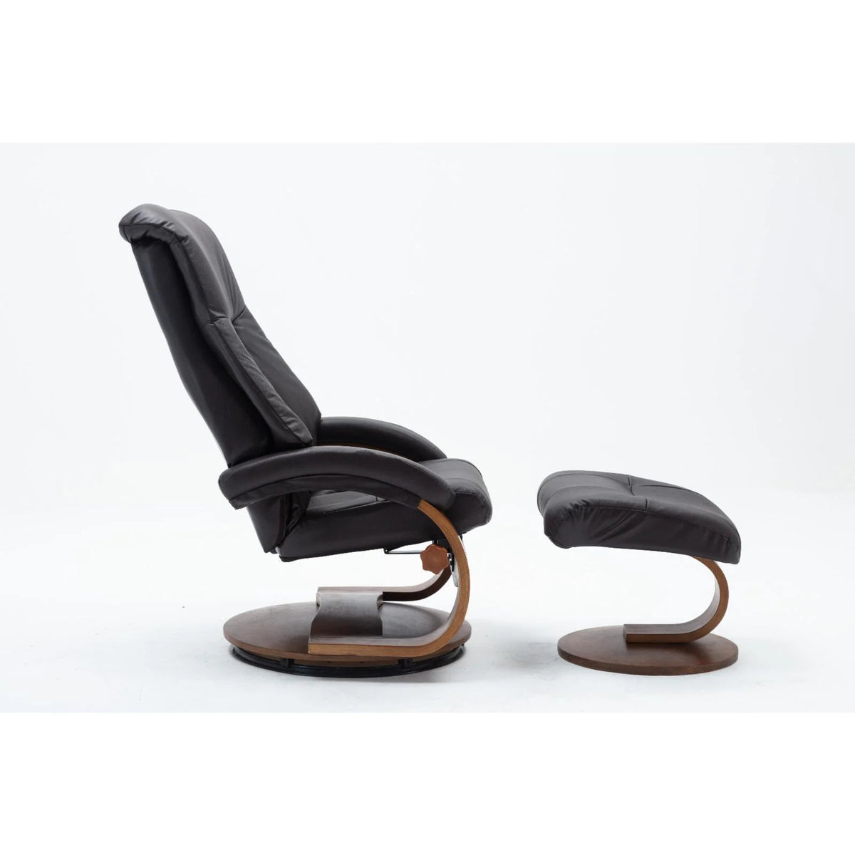 Top Grain Leather Recliner and Ottoman J156