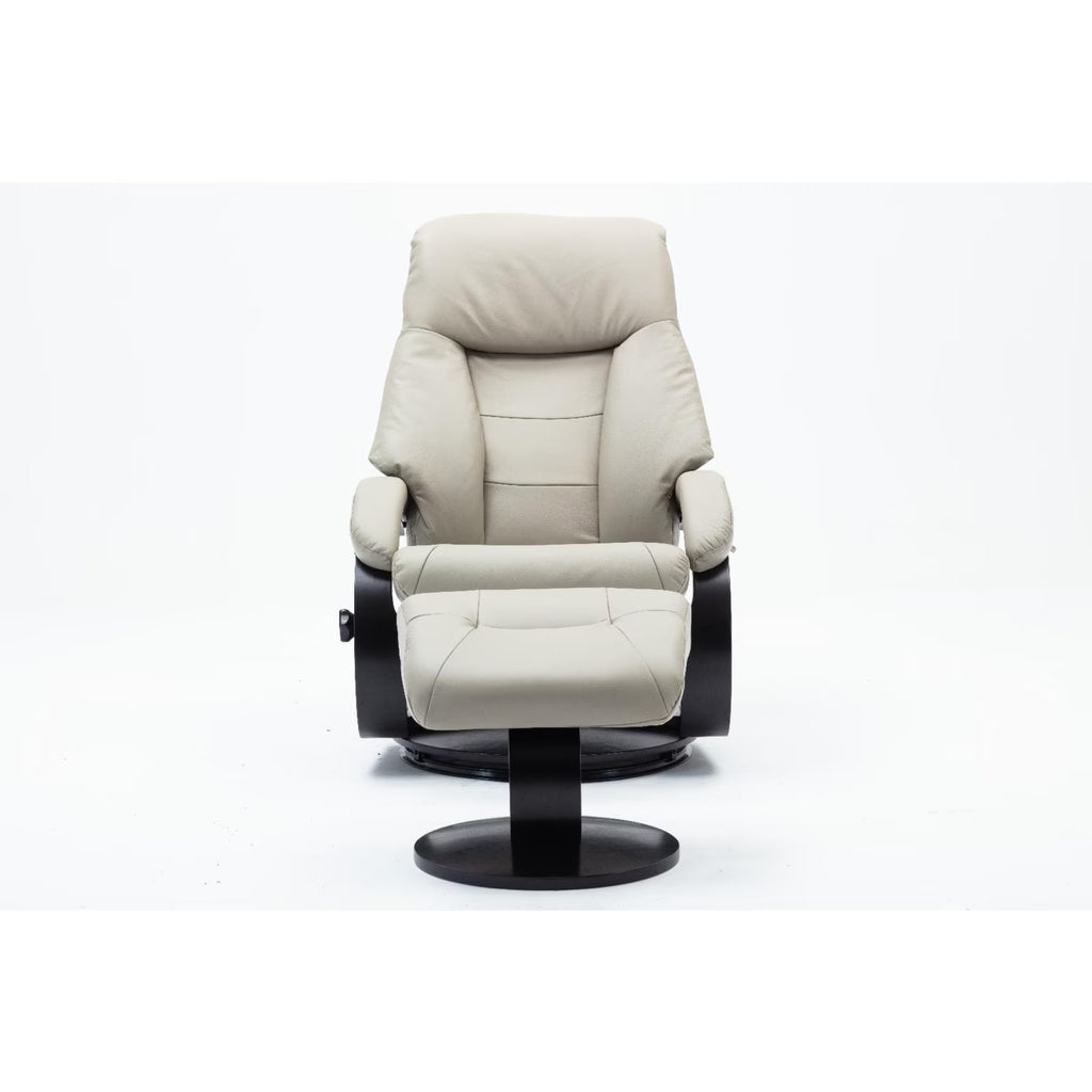 Top Grain Leather Recliner and Ottoman J156