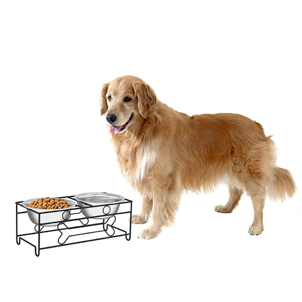 Modern Double Elevated Dog Bowls Y37751