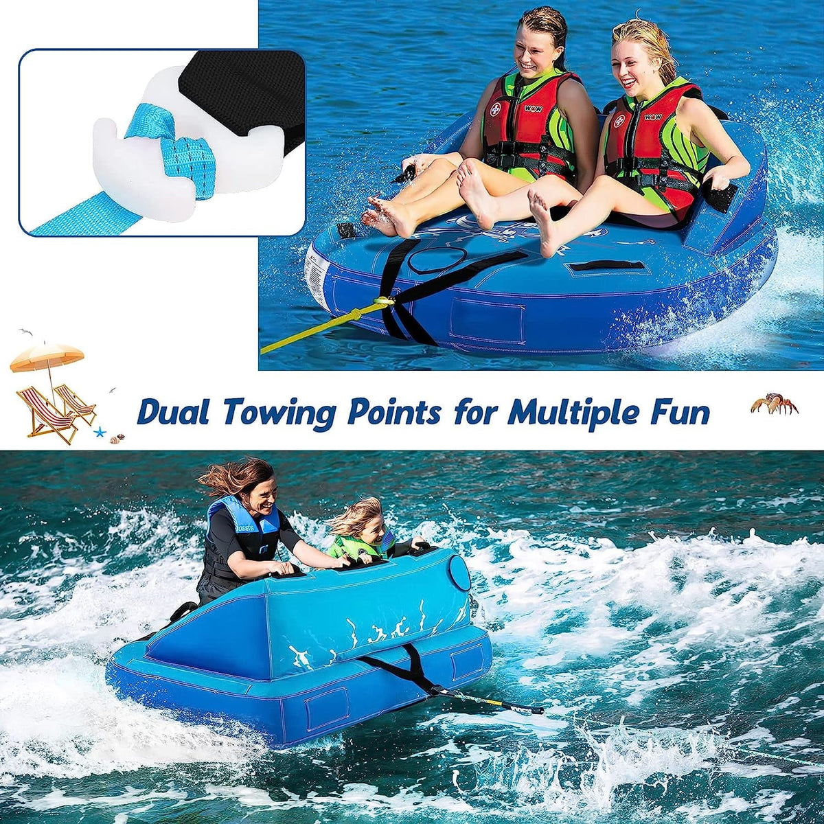 Inflatable 1-2 Person Towable Tubes K218