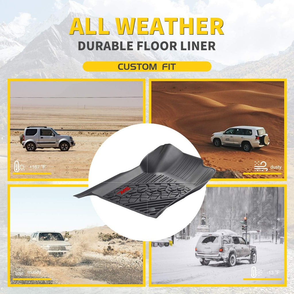 Black TPE Floor Mats for Jeep Wrangler JL 4 Doors Full Set J356490
