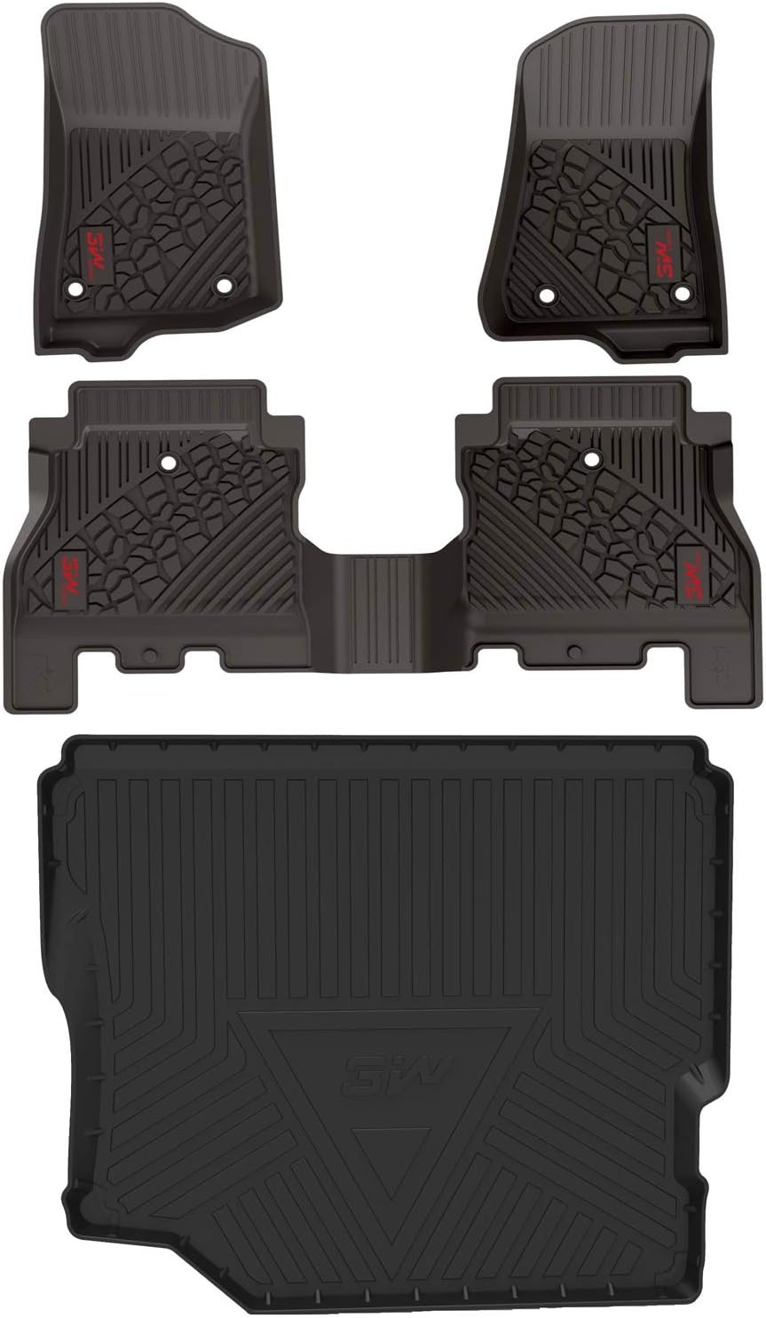 Black TPE Floor Mats for Jeep Wrangler JL 4 Doors Full Set J356490