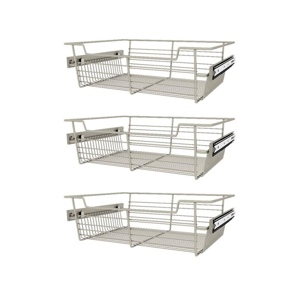 18x22 Satin Nickel Closet Basket 3 Pack T7193