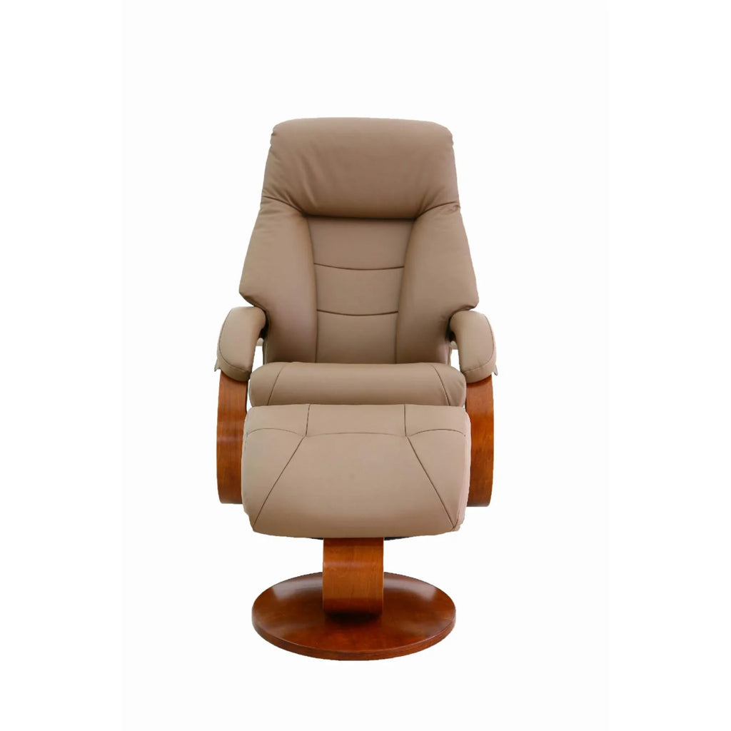 Top Grain Leather Recliner and Ottoman J156