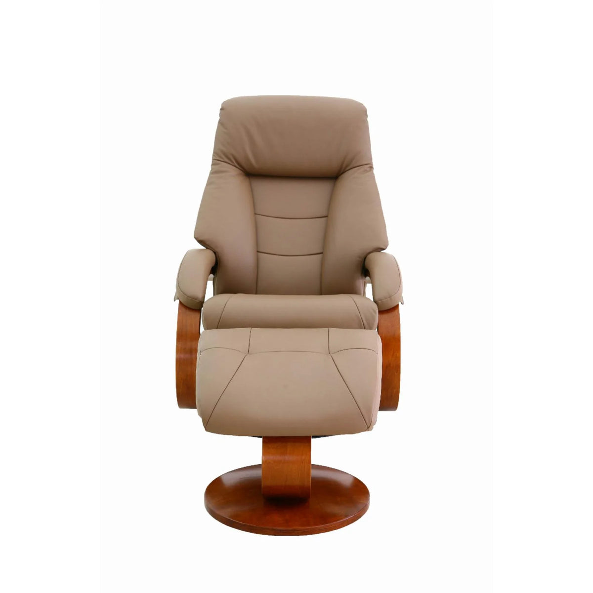 Top Grain Leather Recliner and Ottoman J156