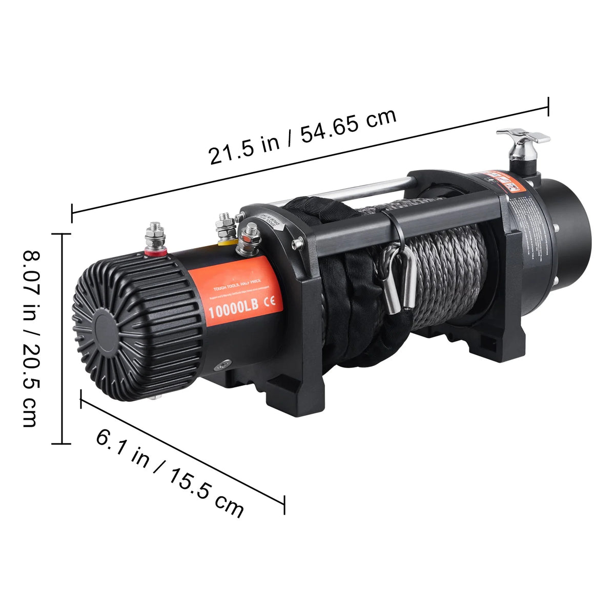 12V 10,000 lb Nylon Rope Winch with Wireless Remote M629345