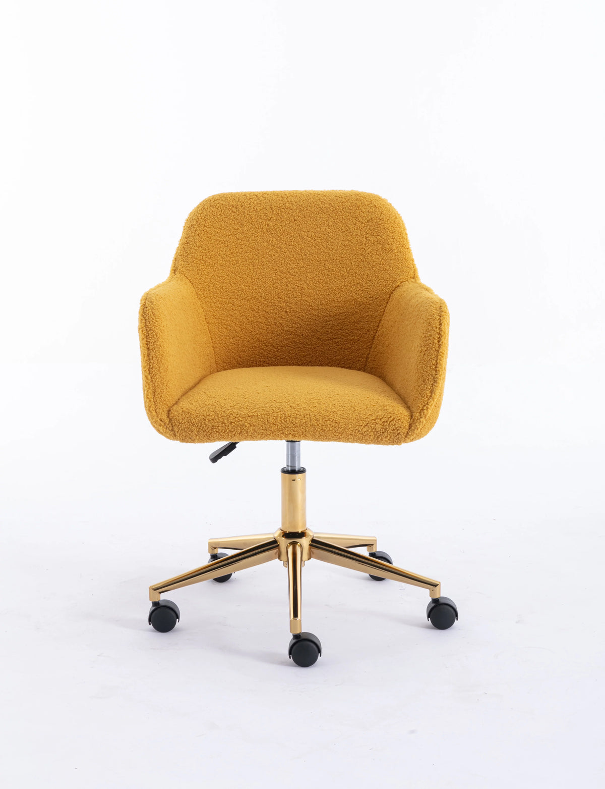 Yellow Teddy Fabric Adjustable Height Office Chair C9622