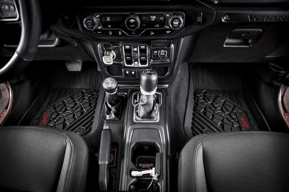 Black TPE Floor Mats for Jeep Wrangler JL 4 Doors Full Set J356490