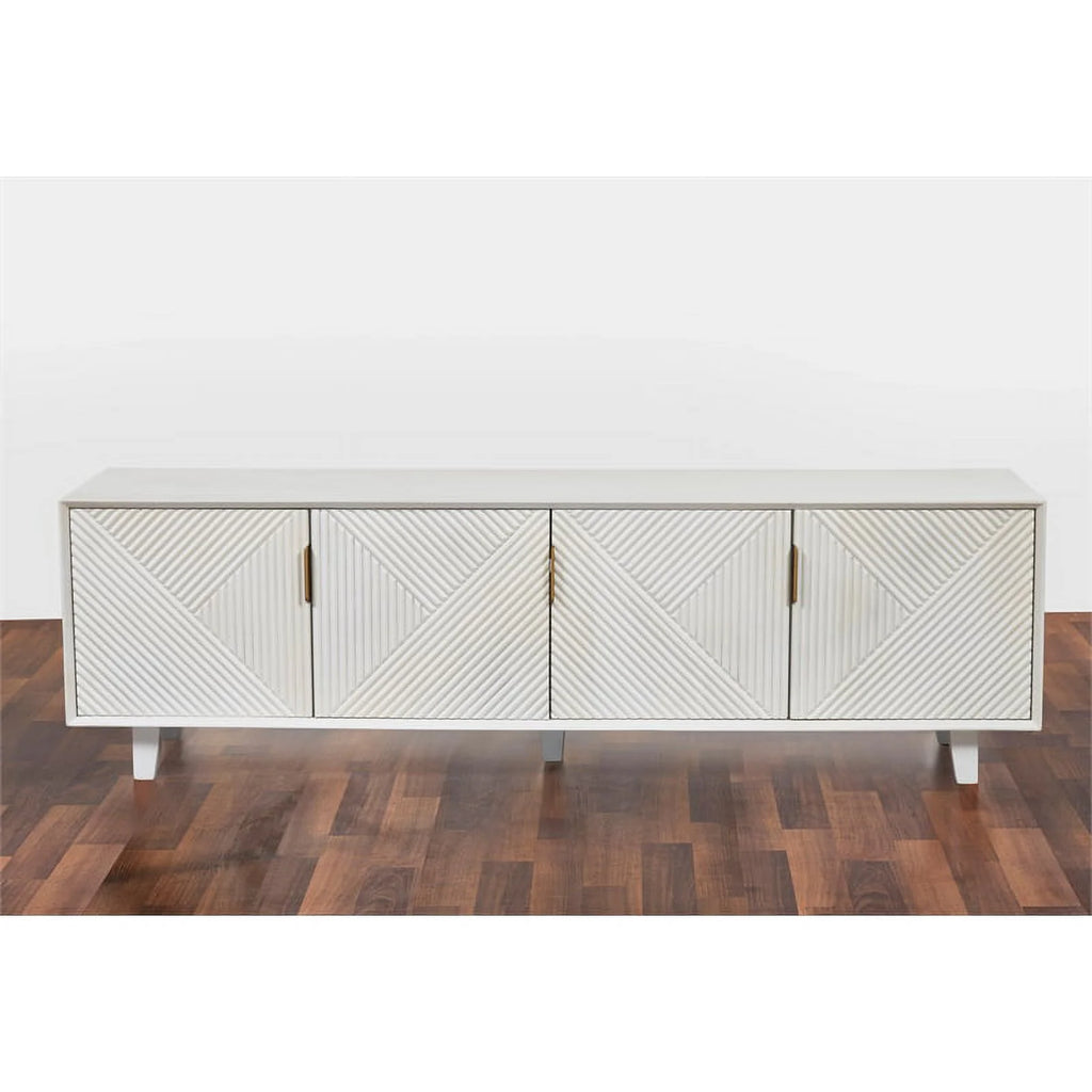 Solid Wood 68" TV Stand for TVs up to 78" White R96226