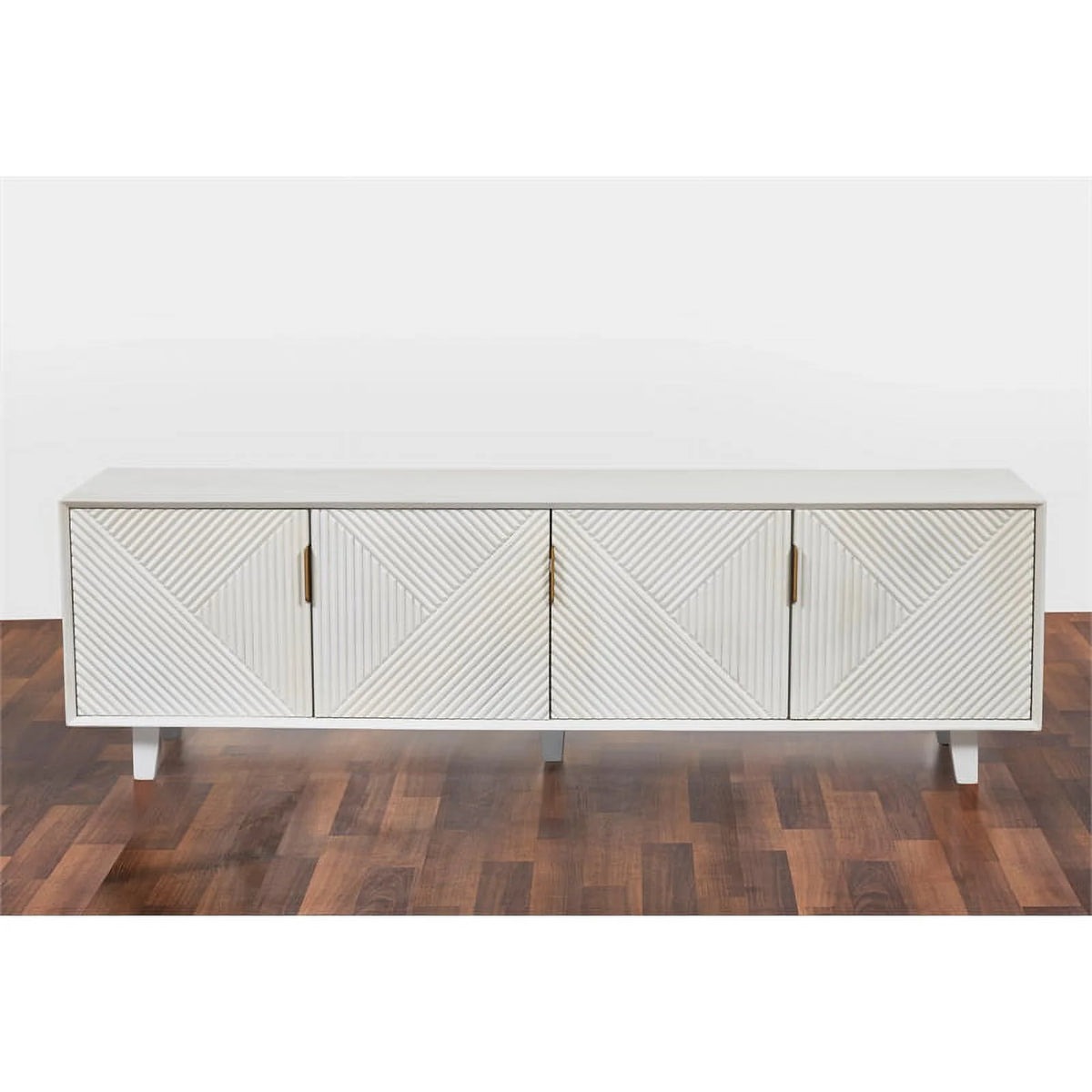 Solid Wood 68" TV Stand for TVs up to 78" White R96226