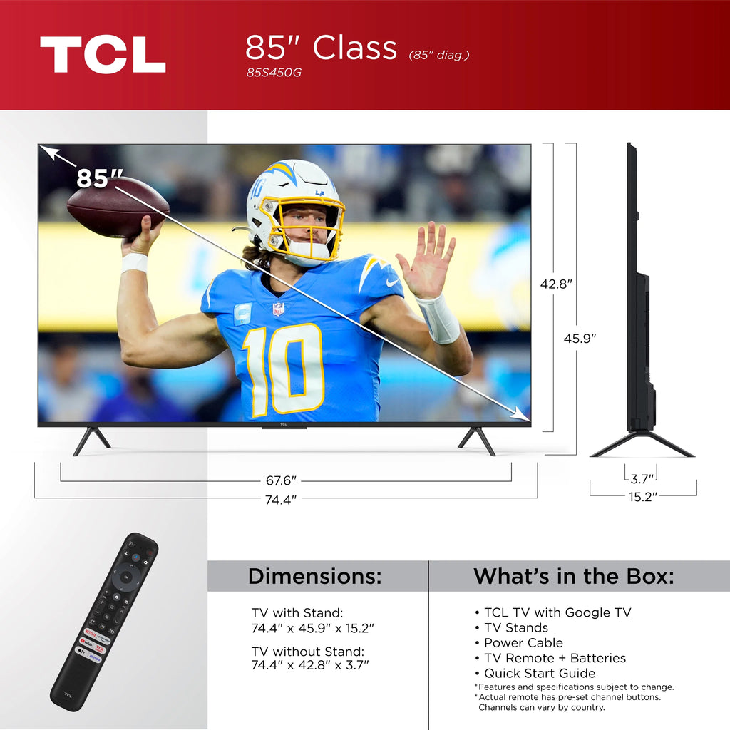 85" 4K UHD HDR LED Smart TV with Google TV Y417