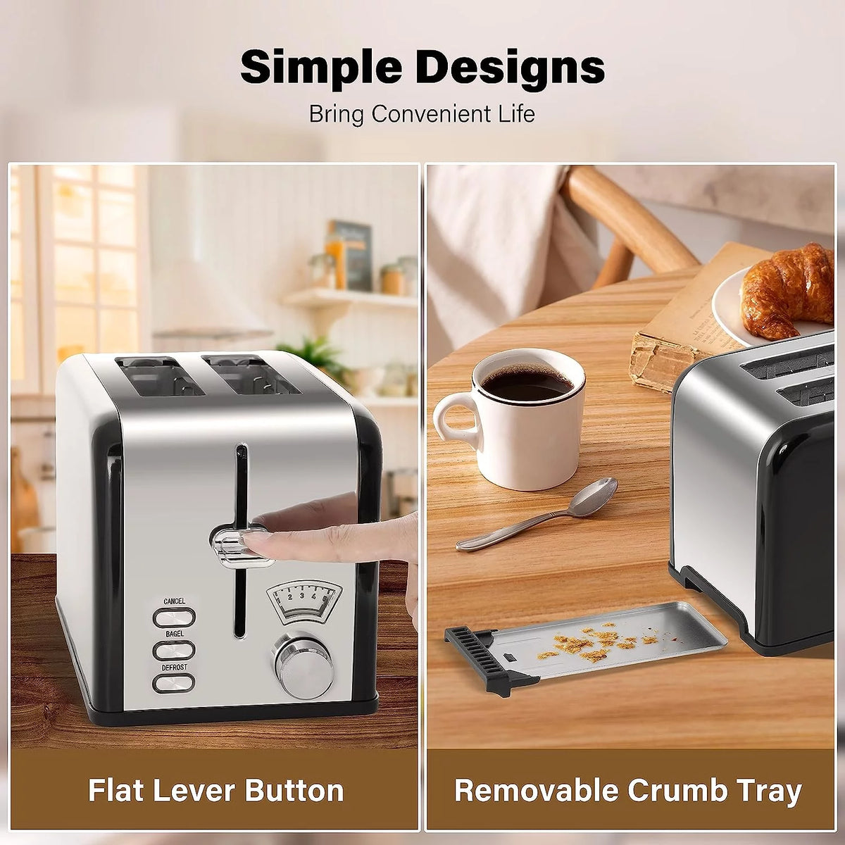 2-Slice Toaster with 1.5 inch Wide Slot, Black H480