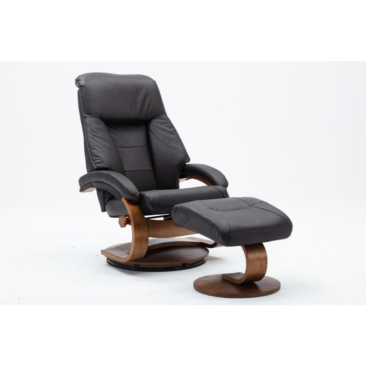 Top Grain Leather Recliner and Ottoman J156