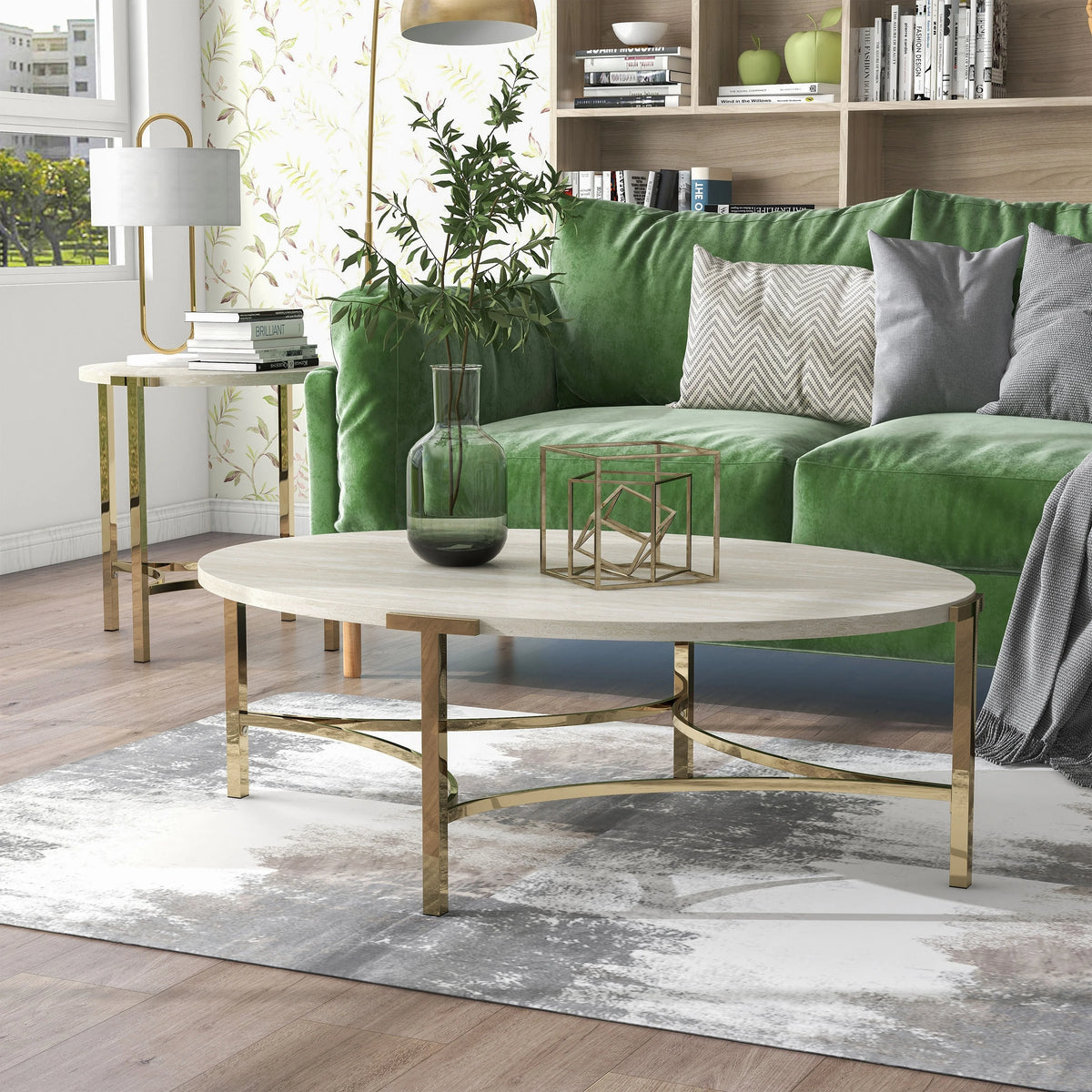 2-Piece Steel Coffee Table Set O86838