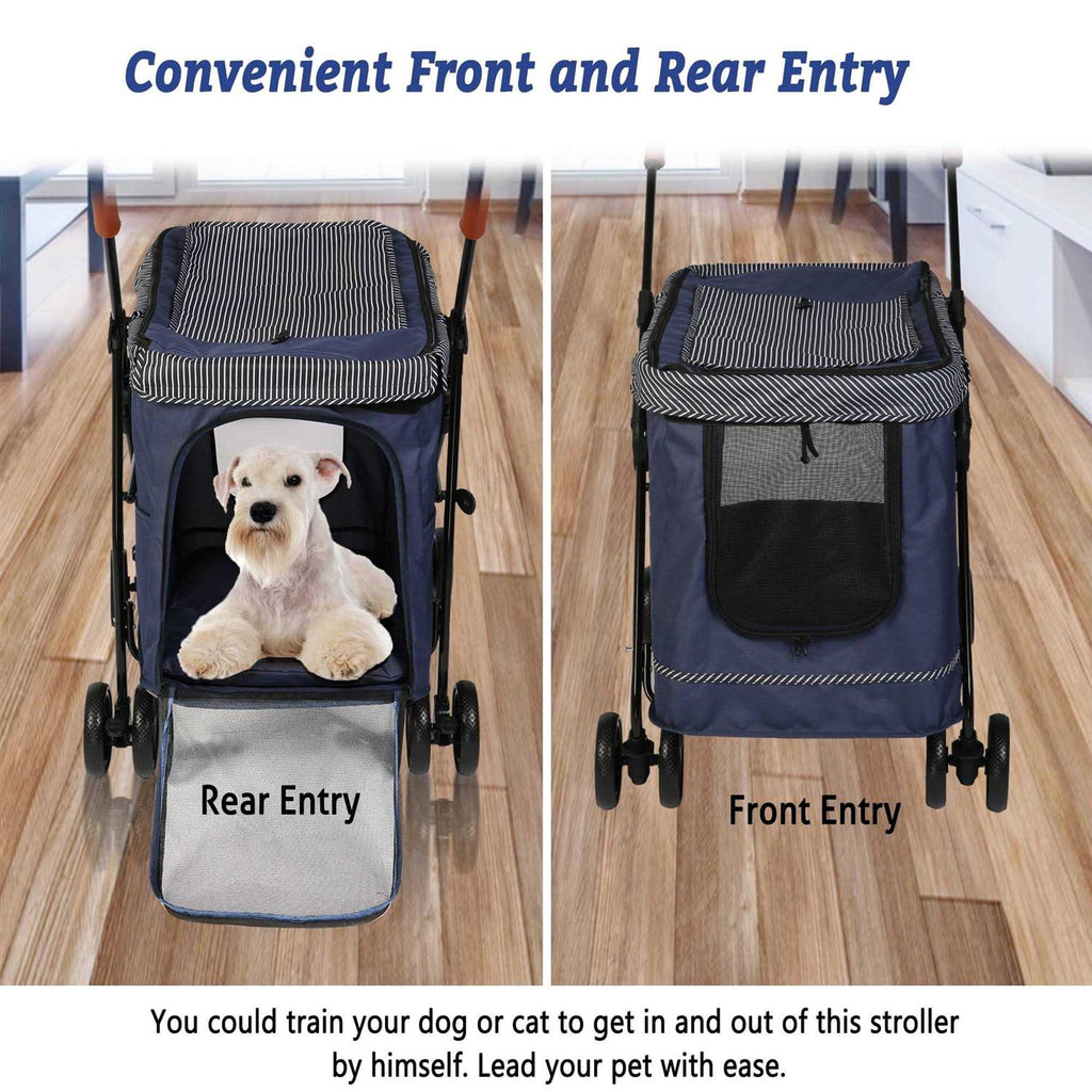Folding Pet Stroller with Dual Entry M682