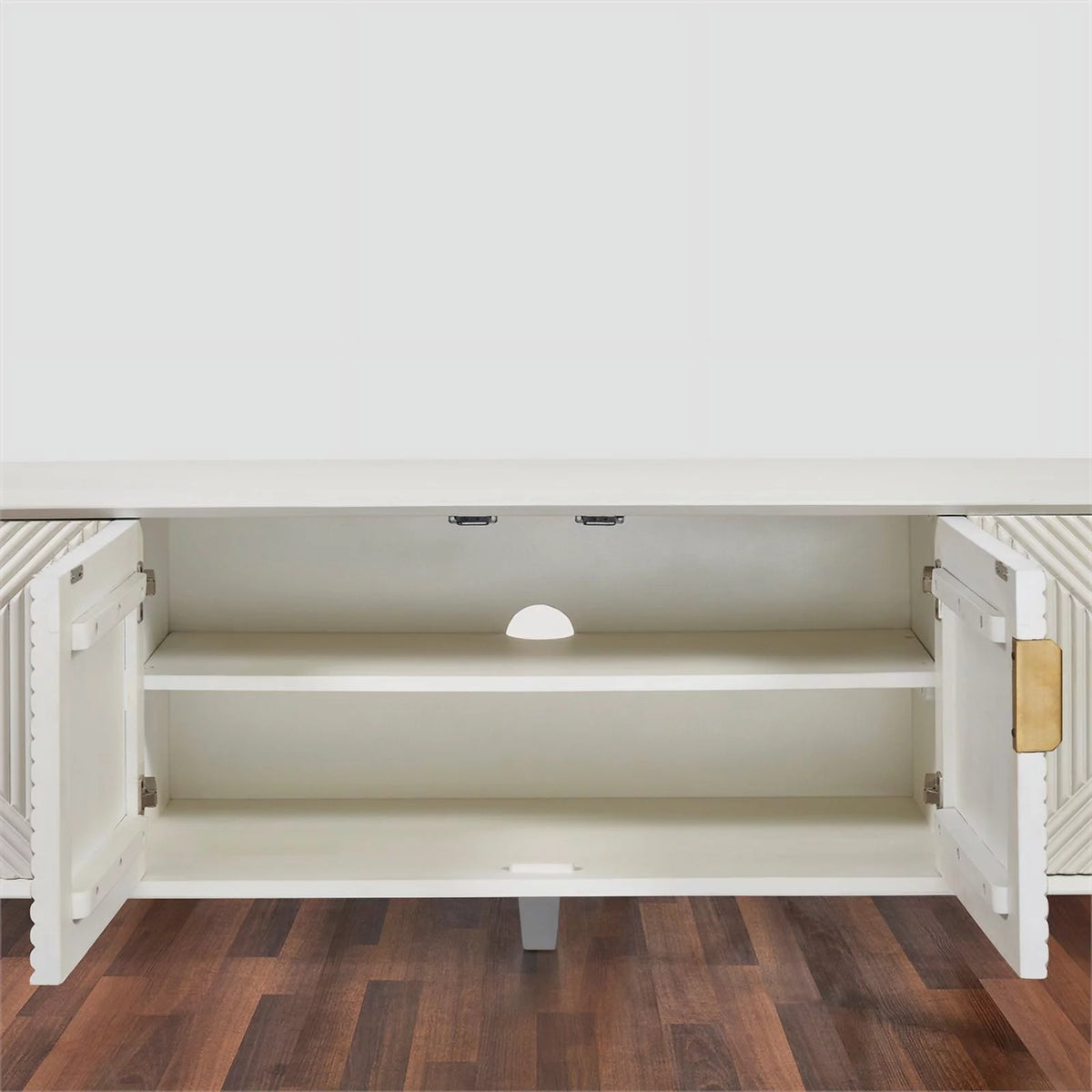 Solid Wood 68" TV Stand for TVs up to 78" White R96226
