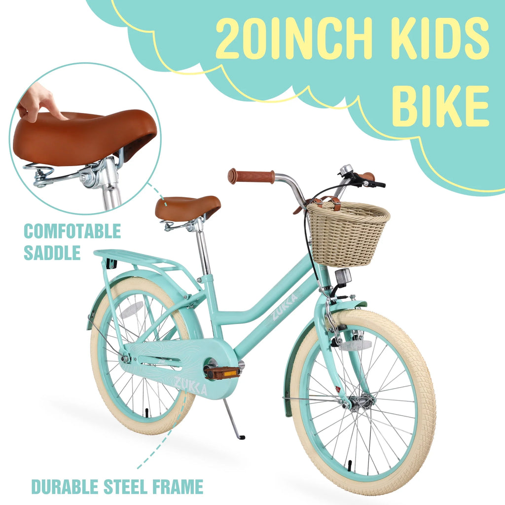 Kids Bike with Woven Basket White W730