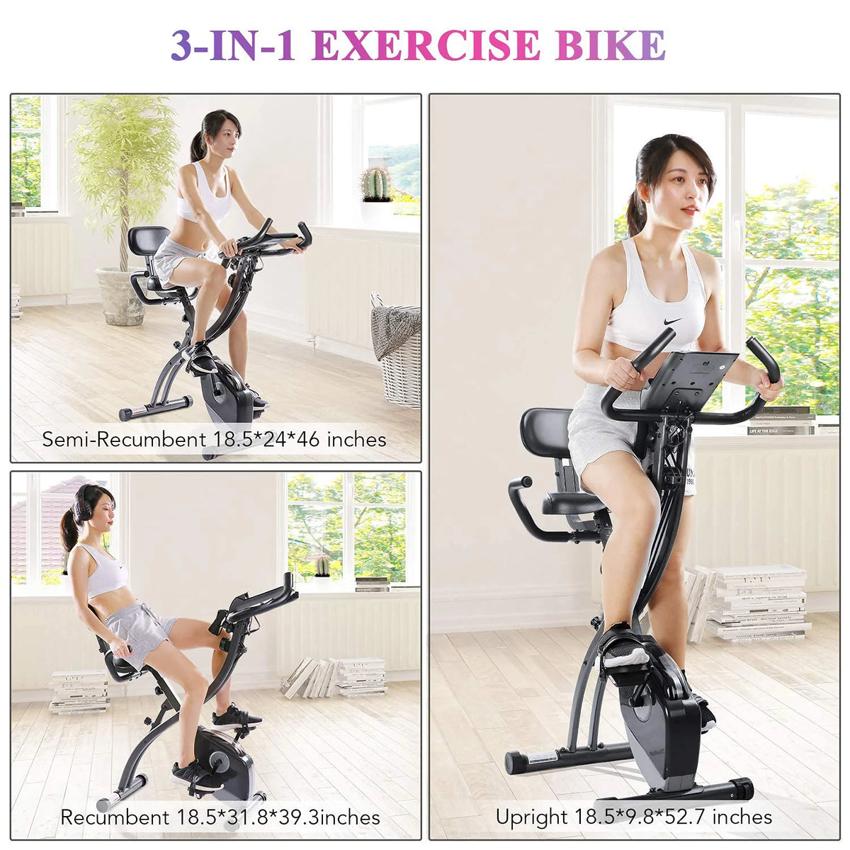 Magnetic Upright Exercise Bike with Pulse Sensor LCD Monitor B2184