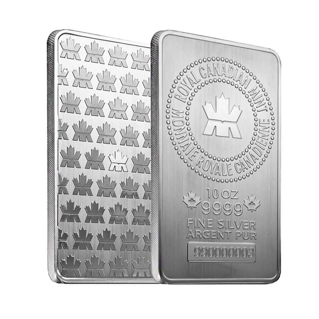 Lot of 2 - 10 oz .9999 Fine Silver Bar W7335