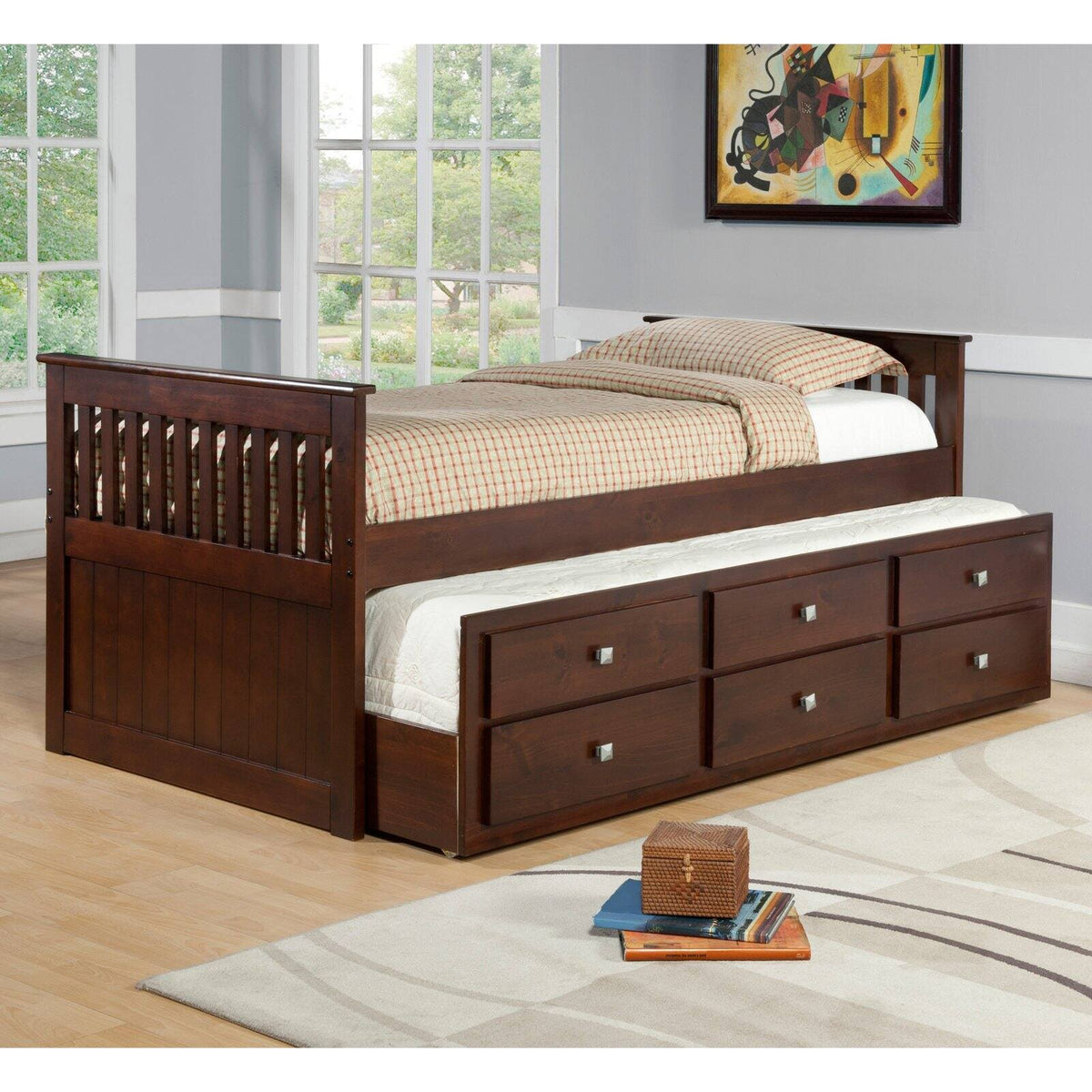 Dark Cappuccino Twin Trundle Bed K184