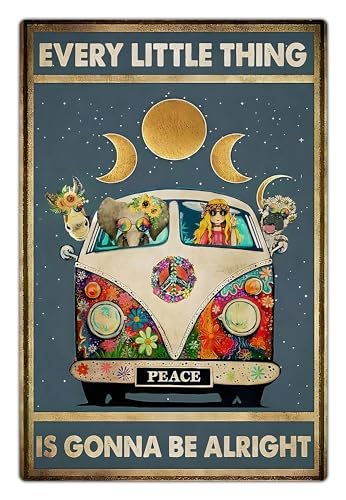 Vintage Hippie Poster Aluminum 12 * 8 Inch R58459