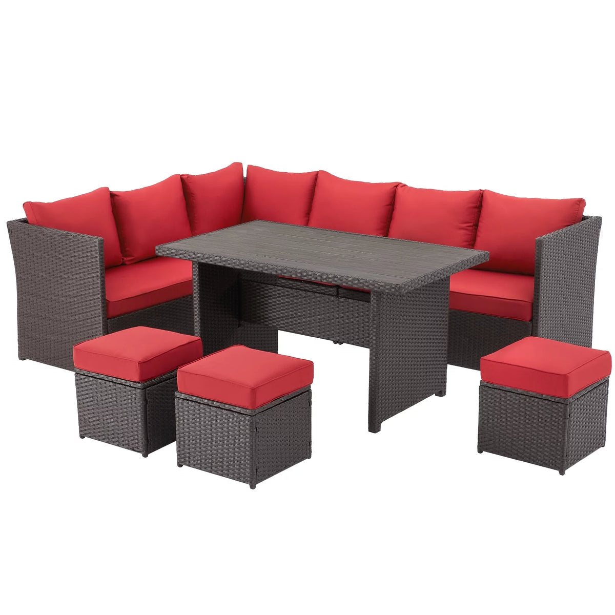 7 Piece Rattan Wicker Patio Conversation Set R6203