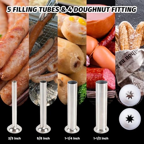 Stainless Steel Electric Sausage Stuffer 55LBS with 4 Stuffing Tubes Q8812