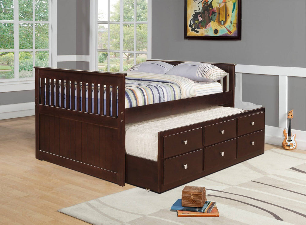 Dark Cappuccino Twin Trundle Bed K184