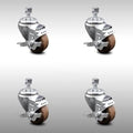 3.5 inch SS High Temp Glass Filled Nylon Threaded Stem Caster Set Brake H556588