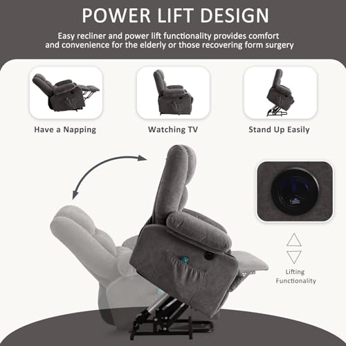 Power Lift Recliner Chair with Heat and Massage Q7211
