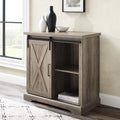 Grey Wash Sliding Barn Door Accent Cabinet N652114
