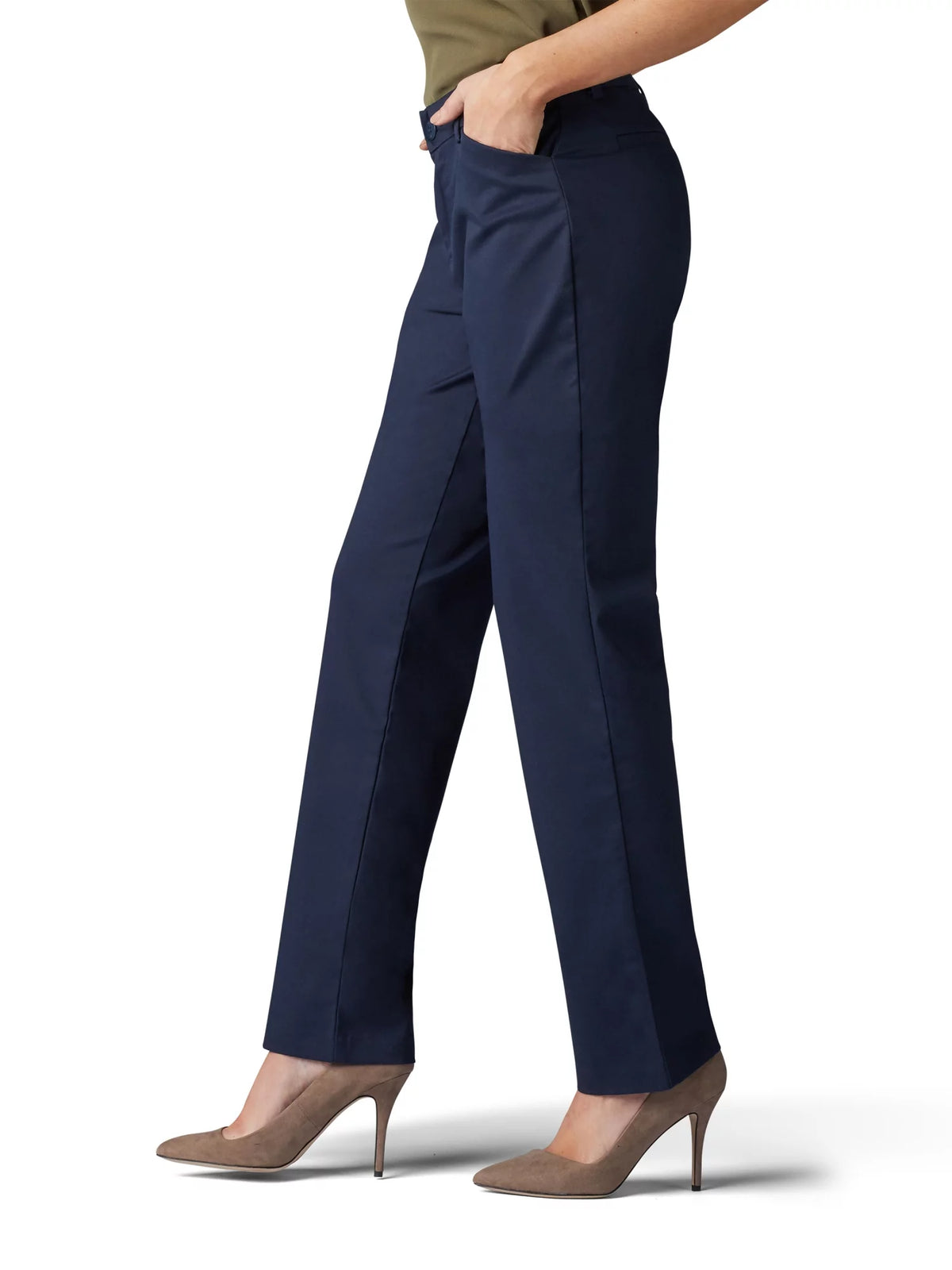 Straight Leg Wrinkle Resist Stretch Pant T41498